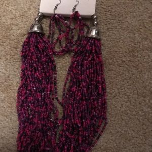 Beautiful beaded necklace n earring set